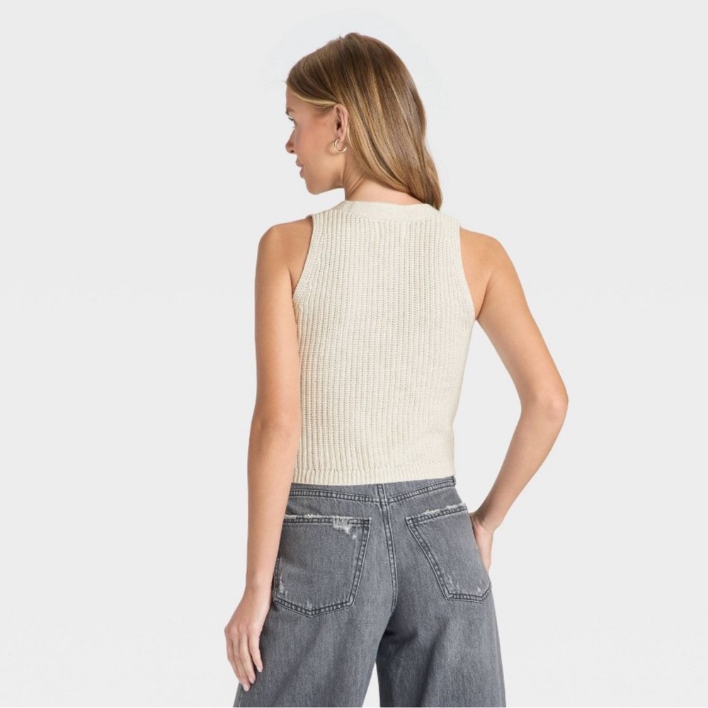 Women's Button-Front Sweater Vest - Universal Thread Light Gray M - Picture 5 of 5